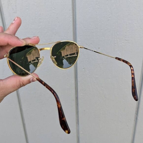 1940s Ray-Ban B&L Retro Round Aviator Gold Plated Sunglasses. W1754 - Picture 5 of 8